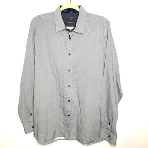 Ted Baker London Blue Modern Fit Long Sleeve Office Crisp Preppy Dress Shirt 17